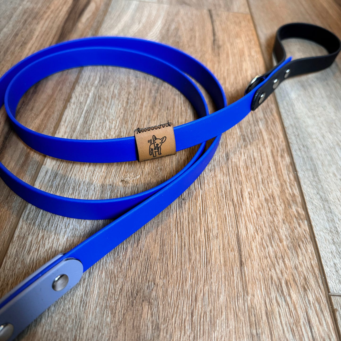 Cobalt Blue, Black, and Grey BioThane® Dog Leash