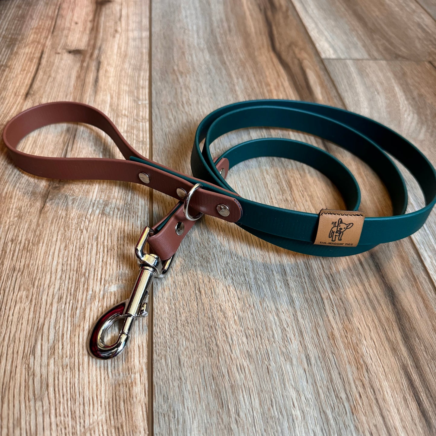 Brown and Forest Green BioThane® Dog Leash