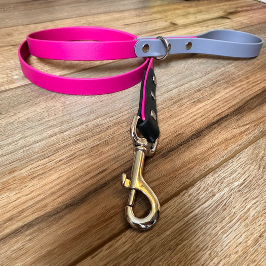 Magenta, Grey, and Black BioThane® Dog Leash