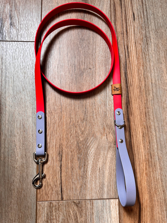 Red and Grey BioThane® Dog Leash